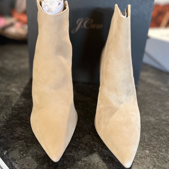 J. Crew Golden Mushroom Suede Shaped Topline Short Boot (NIB) - Picture 4 of 14